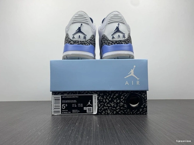 HYPE 3837 CT8532- Jordan3 Fashionable UNC 1028